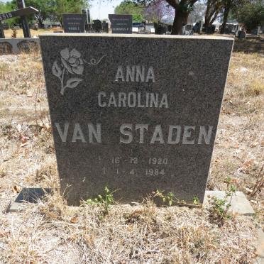 STADEN Anna Carolina, van 1920-1984