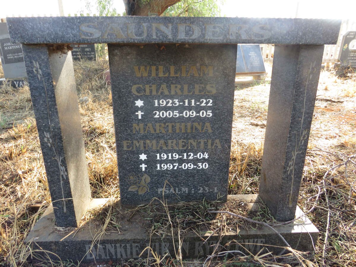SAUNDERS Willliam Charles 1923-2005 & Marthina Emmarentia 1919-1997