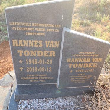 TONDER Hannes, van 1946-2019 & Hanna 1946-