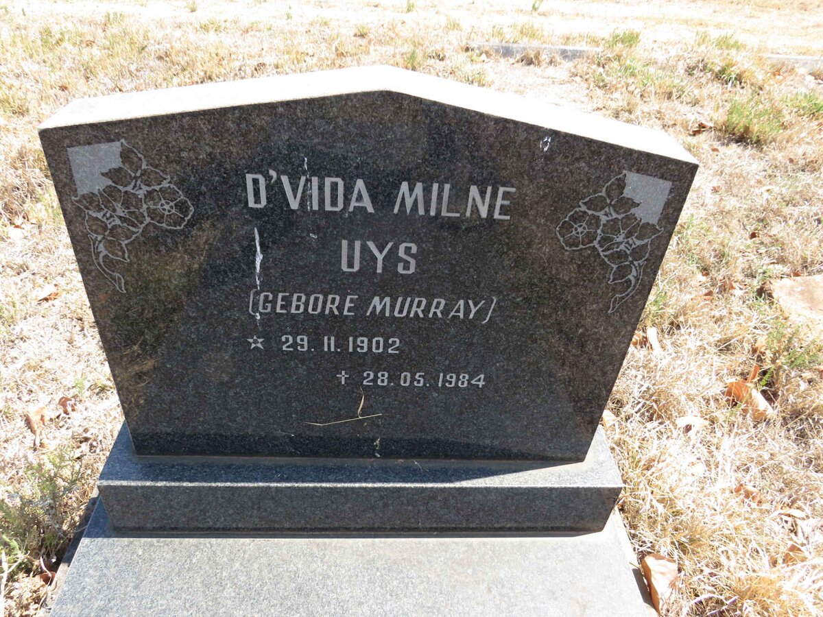UYS D'Vida Milne nee MURRAY 1902-1984