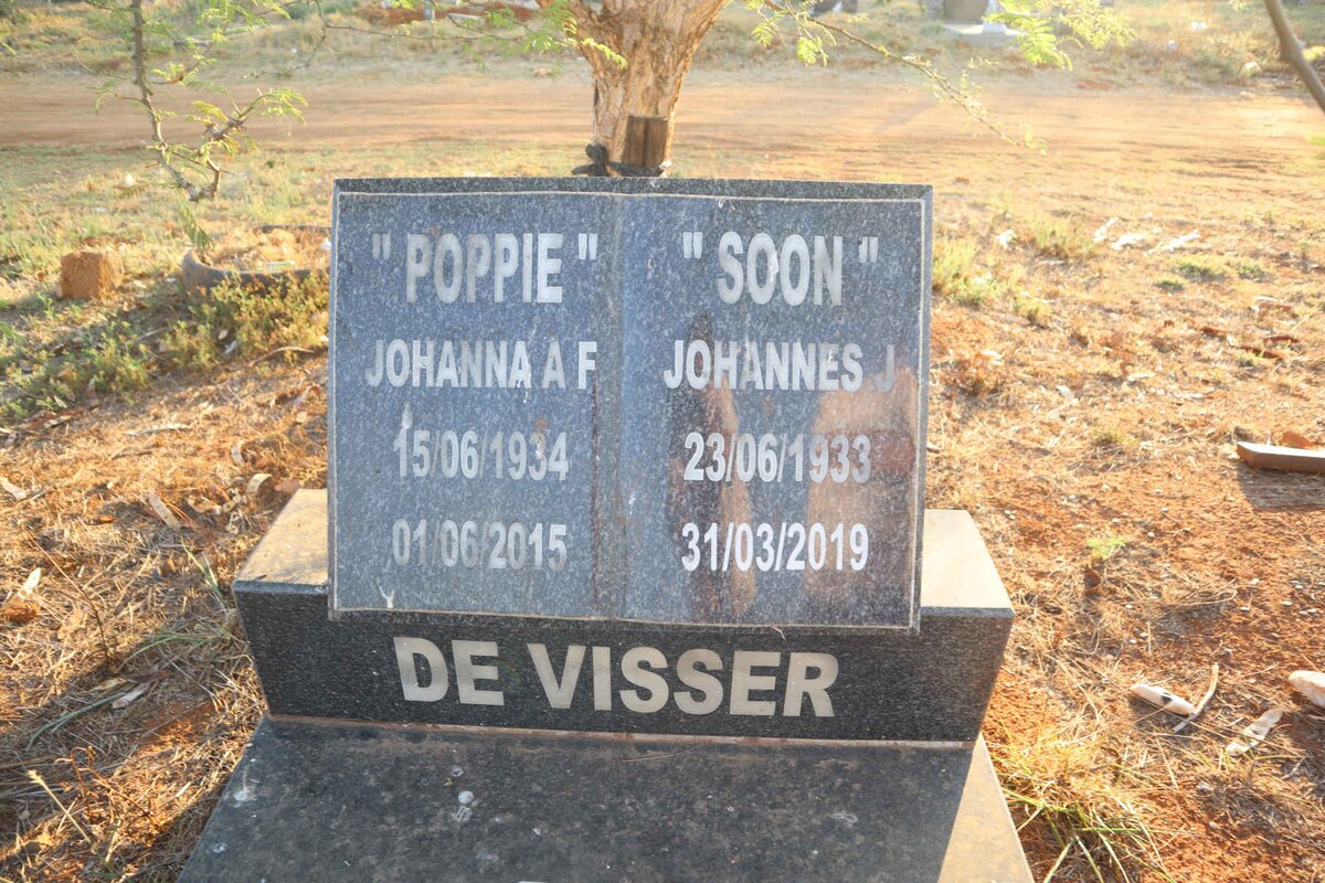 VISSER Johannes J., de 1933-2019 & Johanna A.F. 1934-2015