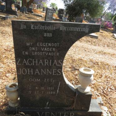 VENTER Zacharias Johannes 1921-1989