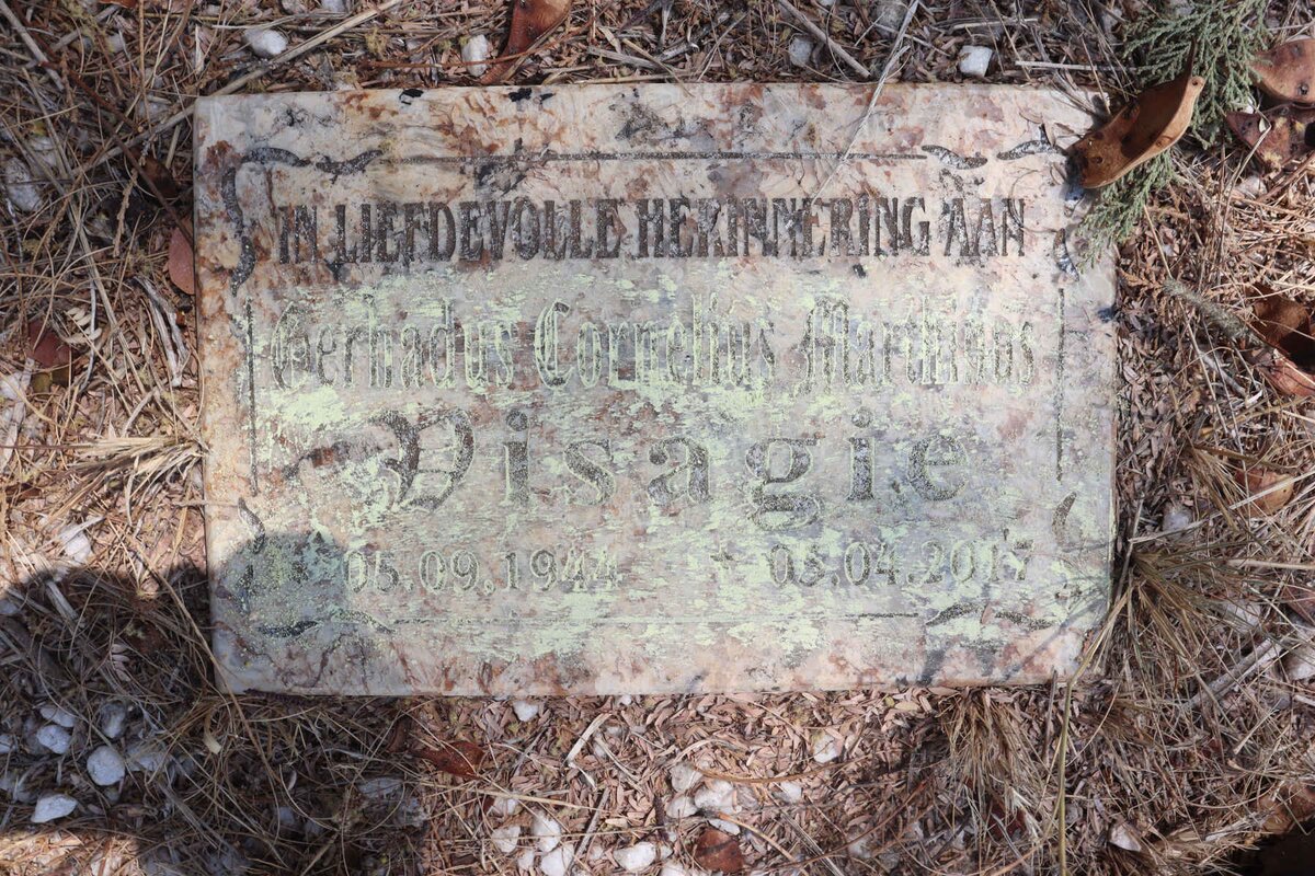 VISAGIE Gerhardus Cornelius Marthinus 1944-2017