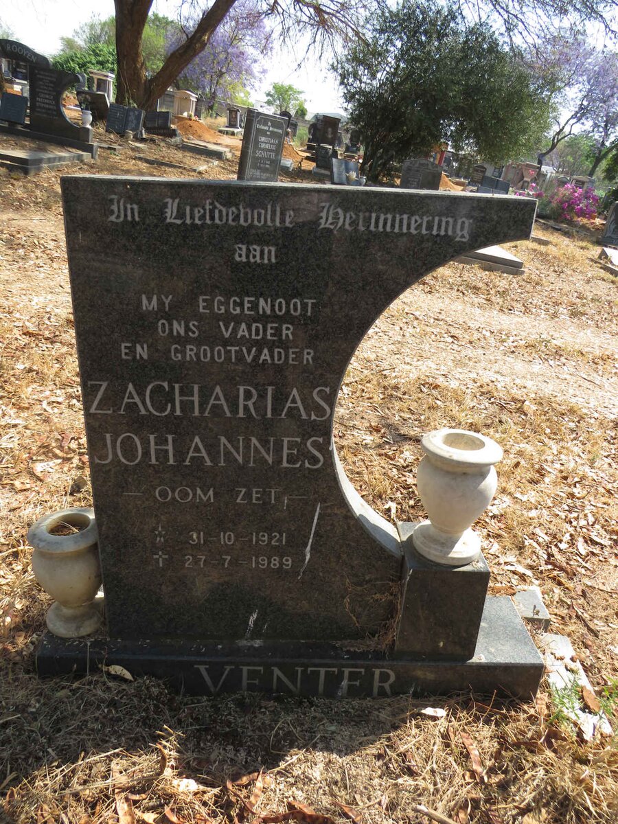VENTER Zacharias Johannes 1921-1989