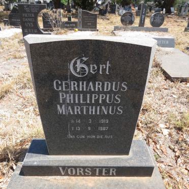 VORSTER Gerhardus Philippus Marthinus 1919-1987
