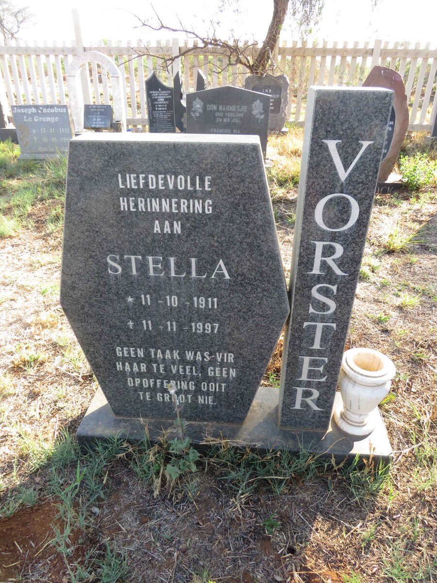 VORSTER Stella 1911-1997
