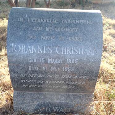 WALT Johannes Christiaan, v.d. 1905-1955