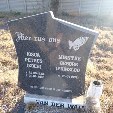 WALT Josua Petrus, v.d. 1932-2006 & Mientjie PRINSLOO 1932-