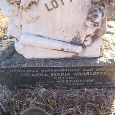 WESTHUIZEN Susanna Maria Charlotte, van der 1923-1957