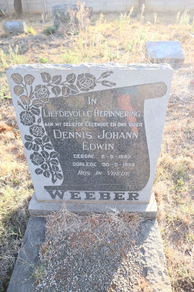 WEEBER Dennis Johann Edwin 1883-1958