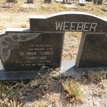 WEEBER Oltman Carel Christian 1912-1985