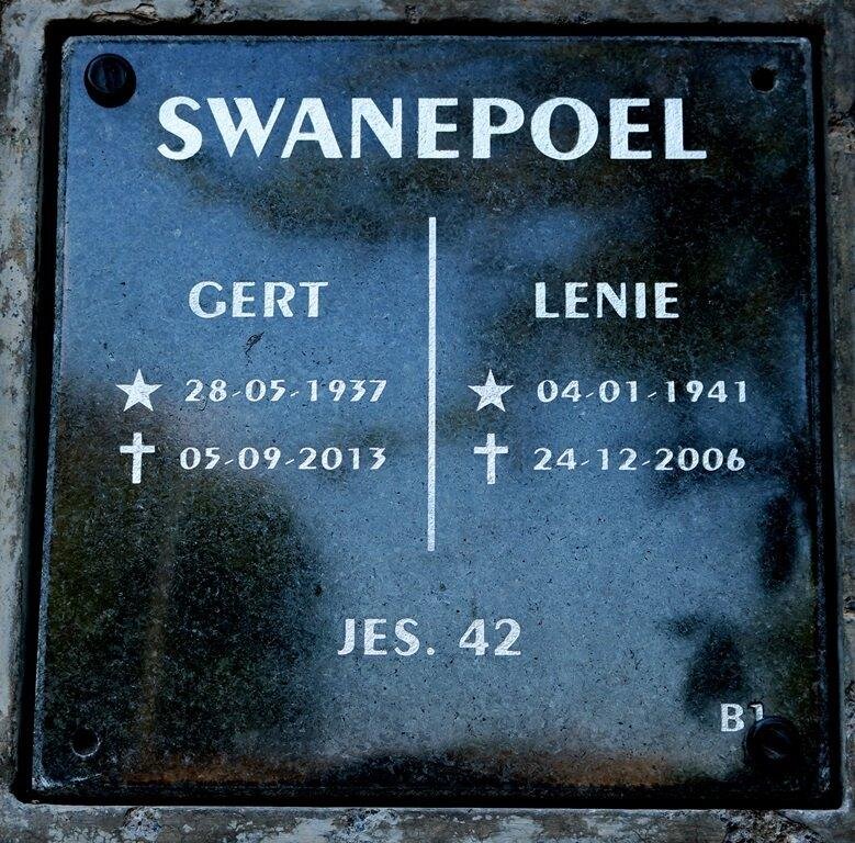 SWANEPOEL Gert 1937-2013 &amp; Lenie 1941-2006