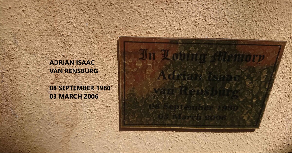 RENSBURG Adrian Isaac, van 1980-2006