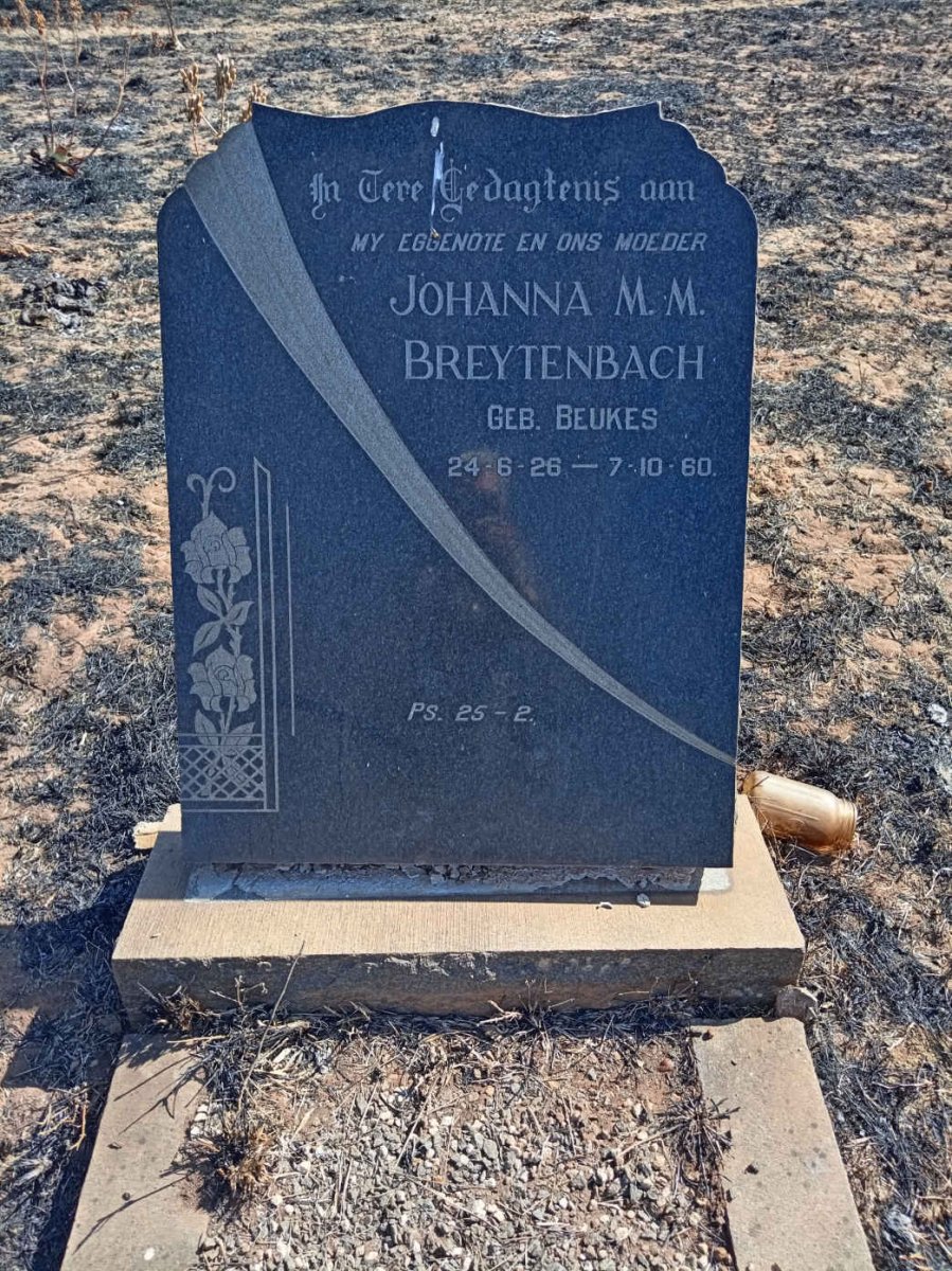 BREYTENBACH Johanna M.M. nee BEUKES 1926-1960