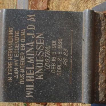 KNOESSEN Wilhelmina J.D.M. nee BOTHA 1901-1936
