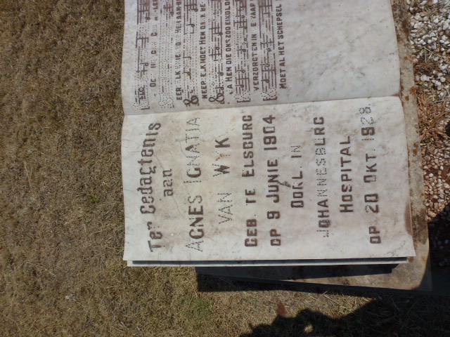 WYK Agnes Ignatia, van 1904-1928