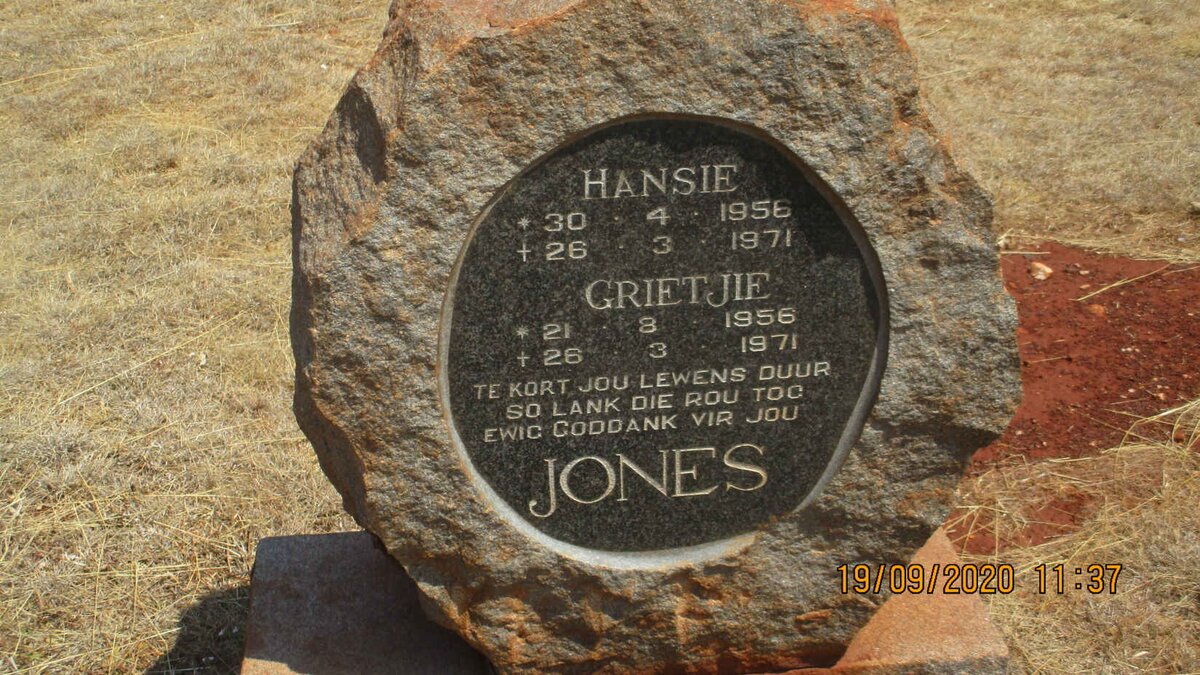 JONES Hansie 1956-1971 &amp; Grietjie 1956-1971
