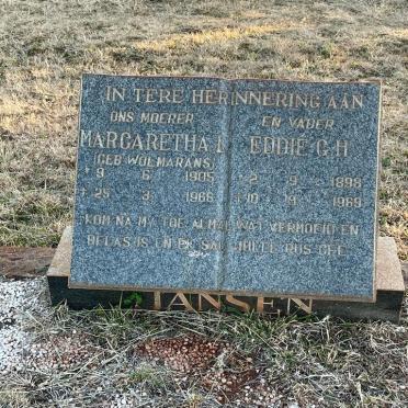 JANSEN Eddie G.H. 1898-1969 &amp; Margaretha L. WOLMARANS 1905-1966