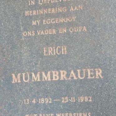 MUMMBRAUER Erich 1892-1982