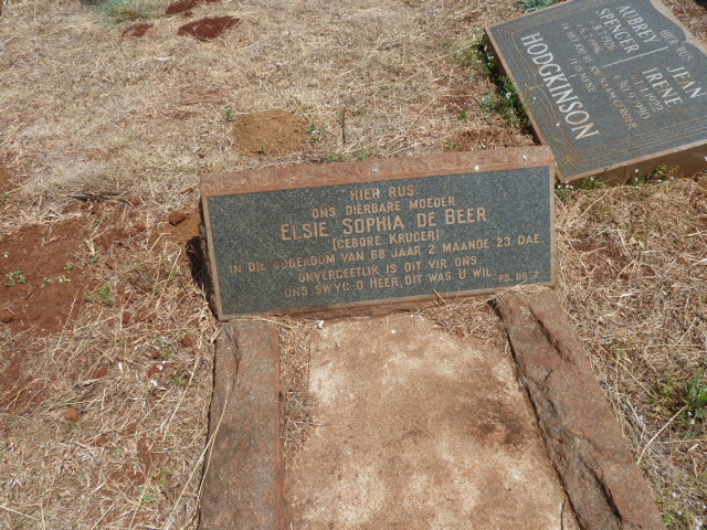 BEER Elsie Sophia, de nee KRUGER