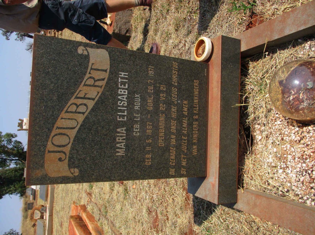 JOUBERT Maria Elisabeth nee LE ROUX 1887-1971