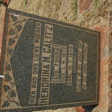 CALITZ Hendrina M. nee FOURIE 1872-1949