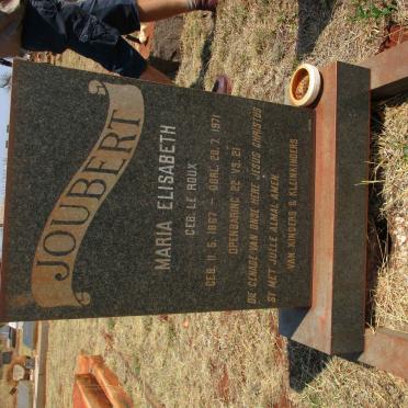 JOUBERT Maria Elisabeth nee LE ROUX 1887-1971
