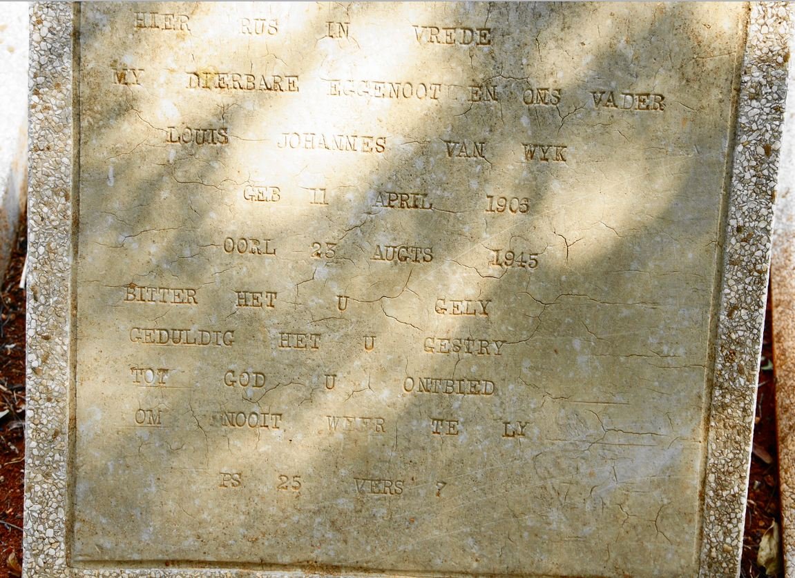 WYK Louis Johannes, van 1906-1945