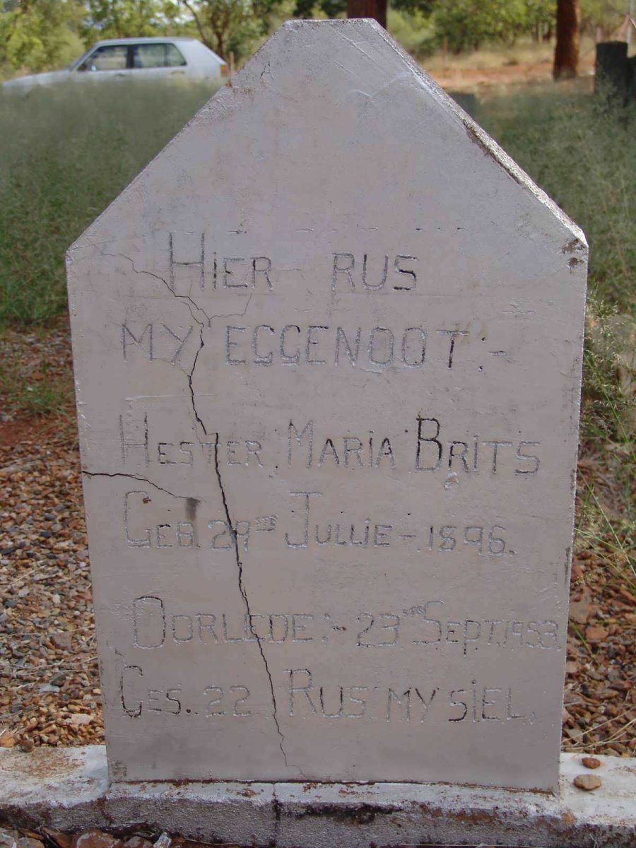 BRITS Hester Maria 1895-1953