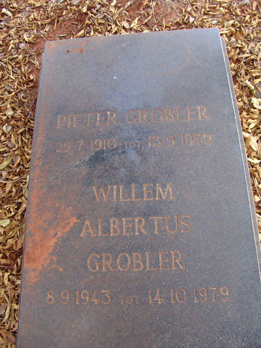 GROBLER Pieter 1910-1979 ::  GROBLER Willem Albertus 1943-1979