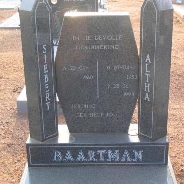 BAARTMAN Siebert 1960- &amp; Altha 1953-1994