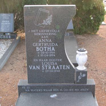 BOTHA Anna Getruida 1914-1994 :: VAN STRAATEN Louisa 1945-
