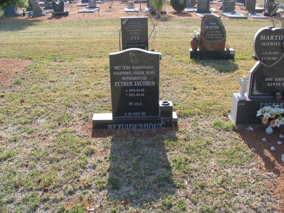 BEZUIDENHOUT Petrus Jacobus 1925-2001