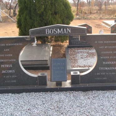 BOSMAN Petrus Jacobus 1906-1992 &amp; Hannah Thomasina DU TOIT 1914-1985