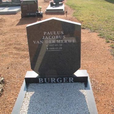 BURGER Paulus Jacobus van der Merwe 1937-1998
