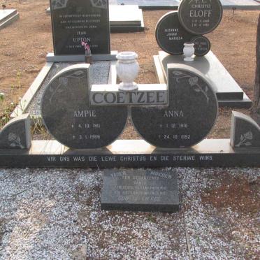COETZEE Ampie 1911-1986 &amp; Anna 1916-1992