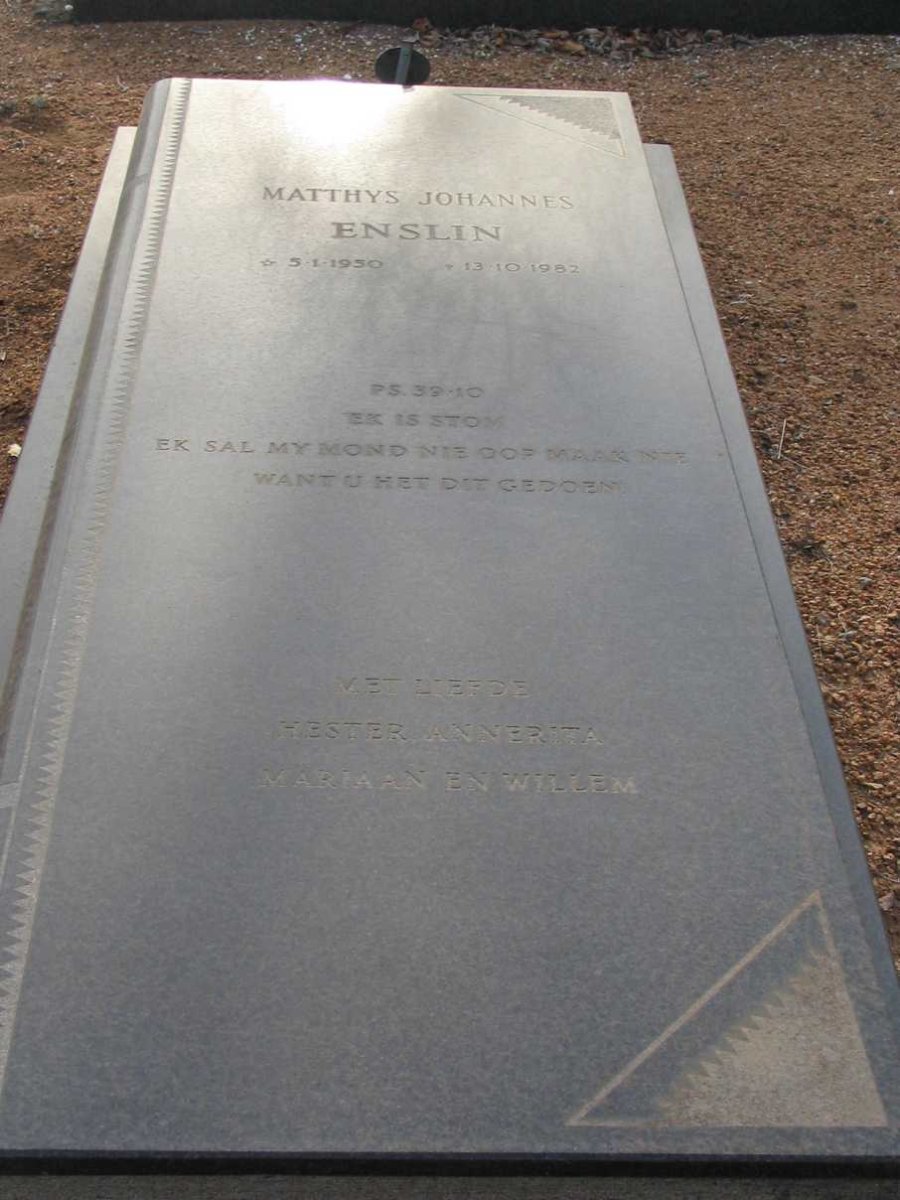 ENSLIN Matthys Johannes 1950-1982