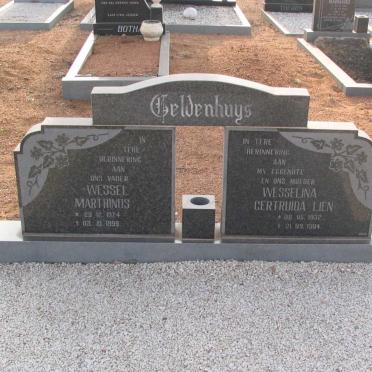 GELDENHUYS Wessel Marthinus 1924-1999 &amp; Wesselina Gertruida Lien 1932-1984