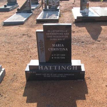 HATTINGH Maria Christina 1909-1998