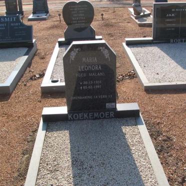 KOEKEMOER Maria Leonora nee MALAN 1931-1997