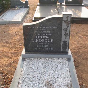 LINDEQUE Patricia 1949-1989