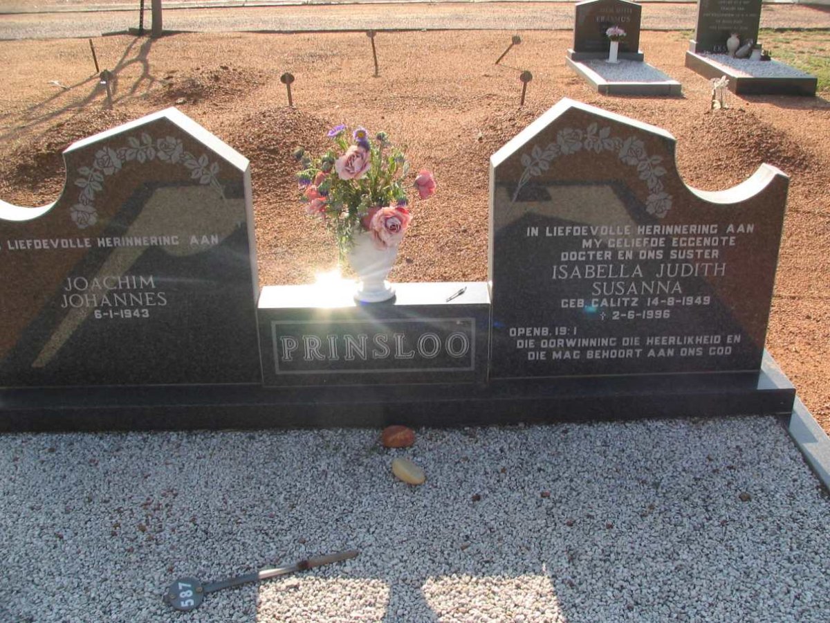 PRINSLOO Joachim Johannes 1943- &amp; Isabella Judith Susanna CALITZ 1949-1996