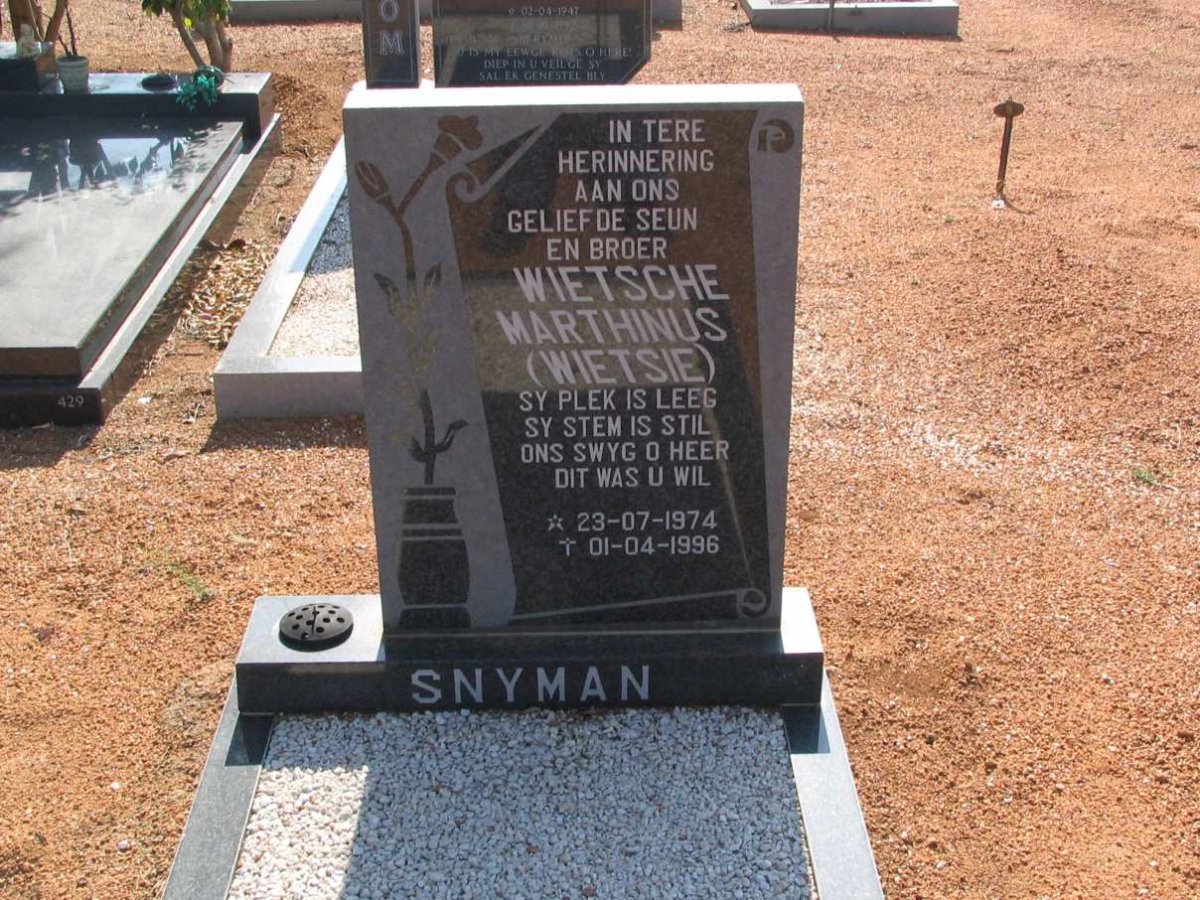 SNYMAN Wietsche Marthinus 1974-1996