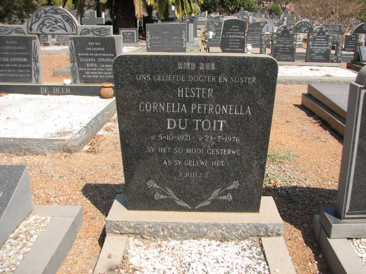 TOIT Hester Cornelia Petronella, du 1921-1976