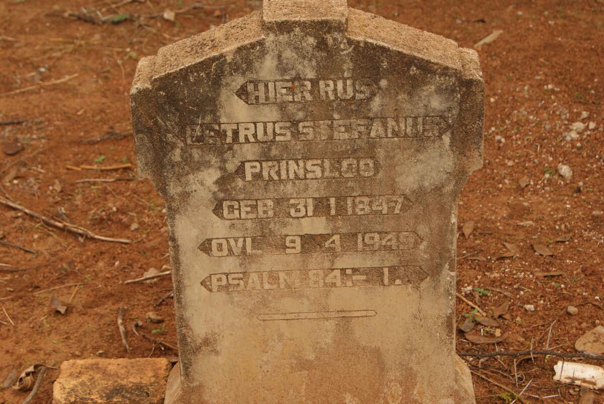 PRINSLOO Petrus Stefanus 1847-1949