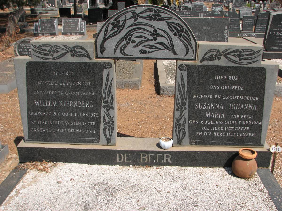 BEER Willem Sternberg, de 1916-1975 &amp; Susanna Johanna Maria DE BEER 1916-1984