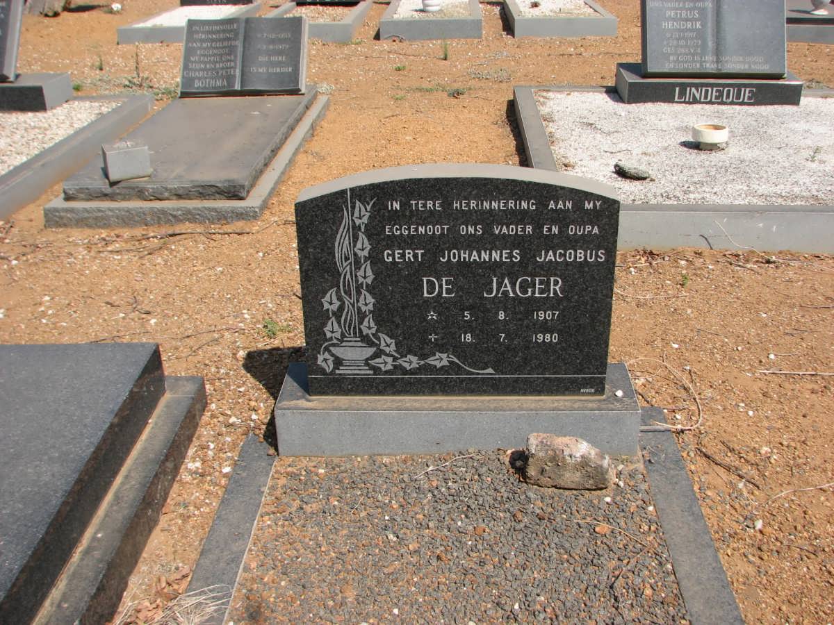 JAGER Gert Johannes Jacobus, de 1907-1980