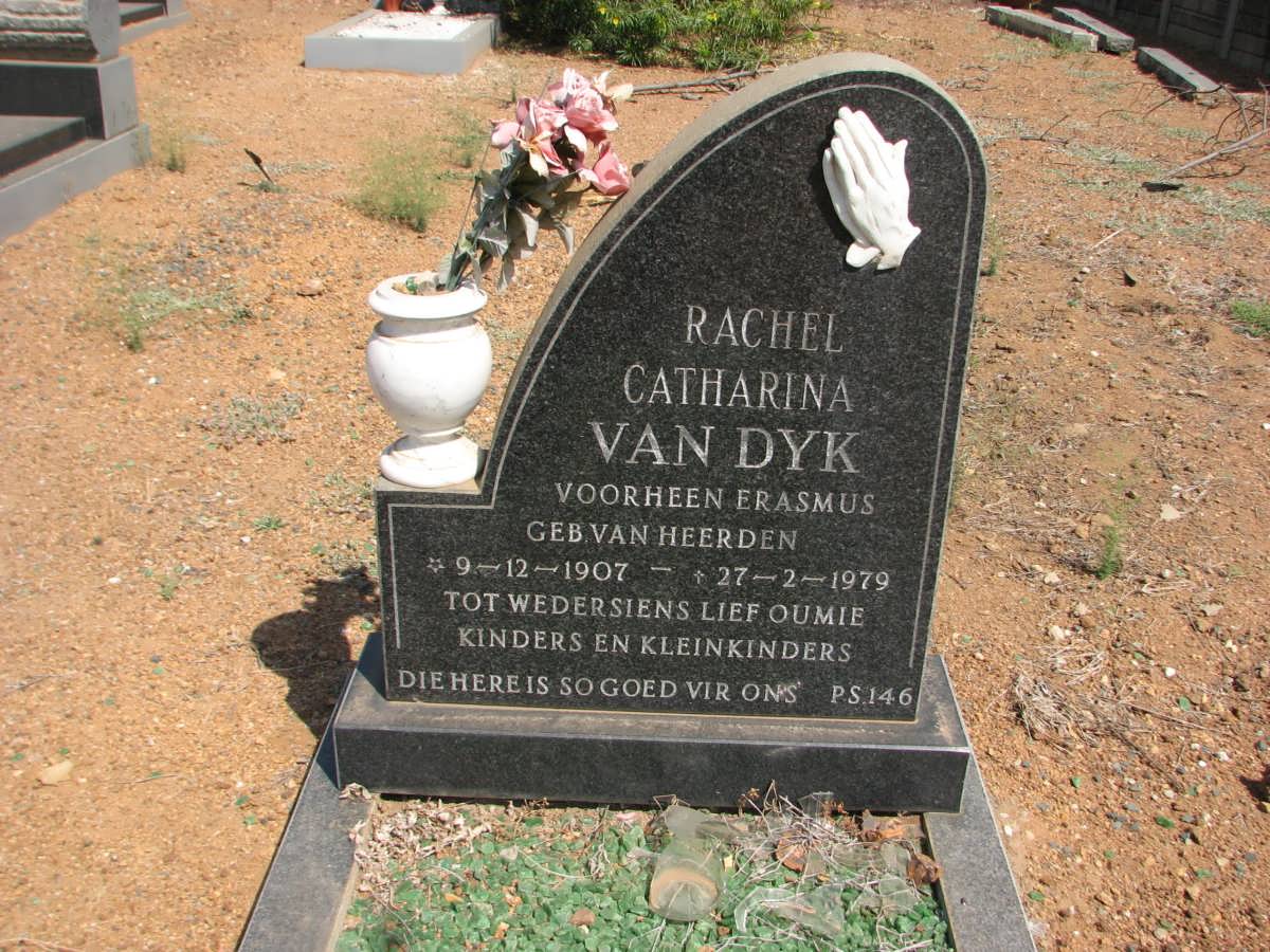 DYK Rachel Catharina, van formerly ERASMUS nee VAN HEERDEN 1907-1979