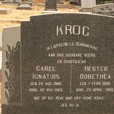 KROG Carel Ignatuis 1906-1969 &amp; Hester Dorethea 1908-1969