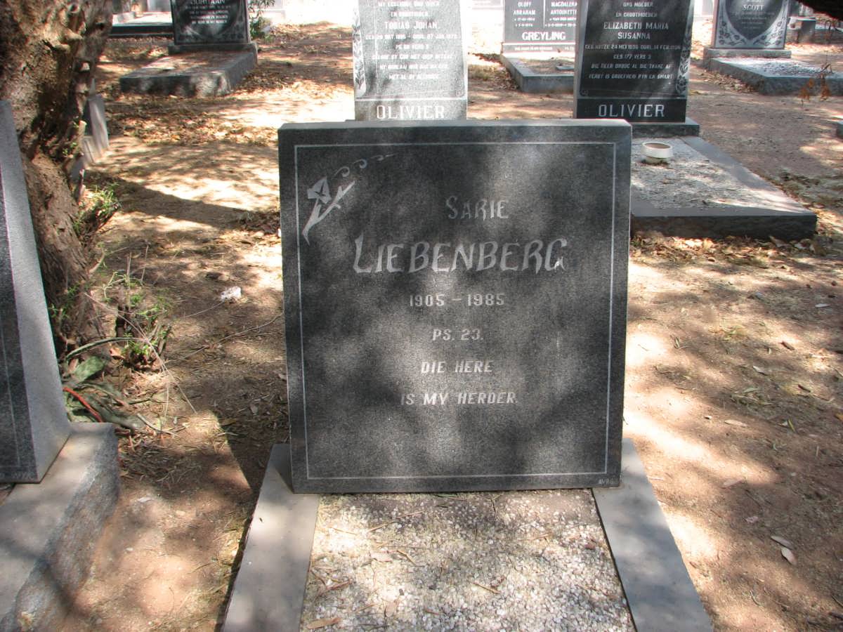 LIEBENBERG Sarie 1905-1985